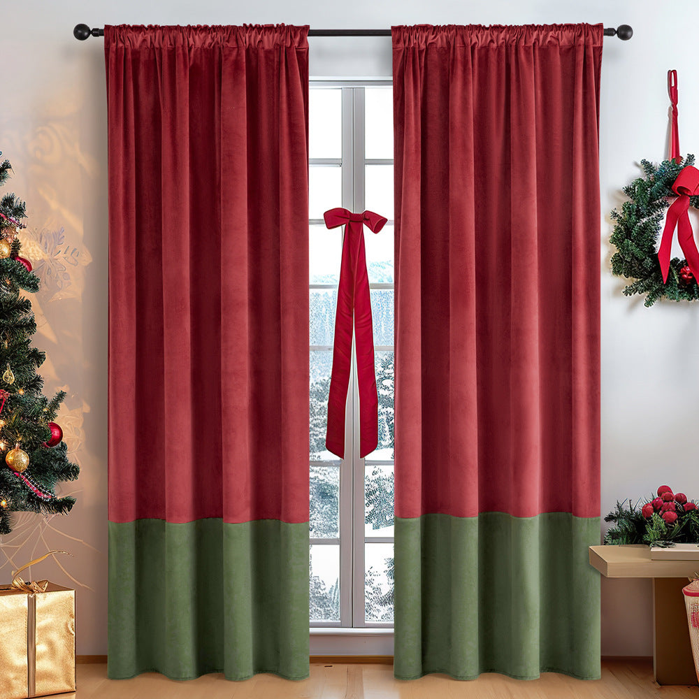 Shading Vintage Finished Velvet Stitching Curtain