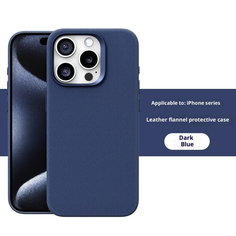 Leather Flannel Fabric Magnetic Phone Case for iphone 17/air/pro/promax