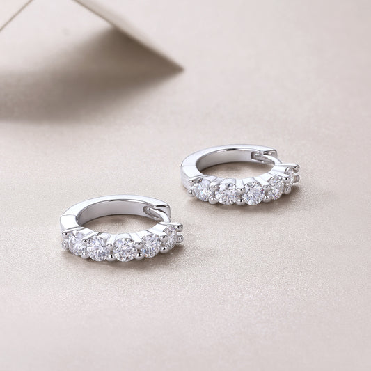Dawn - Oorbellenset met 0,1 karaat Moissanite van topkwaliteit S925 zilver en platina-geplatineerde oorbellen, een modieus en trendy accessoire, kan worden getest met een diamantpen