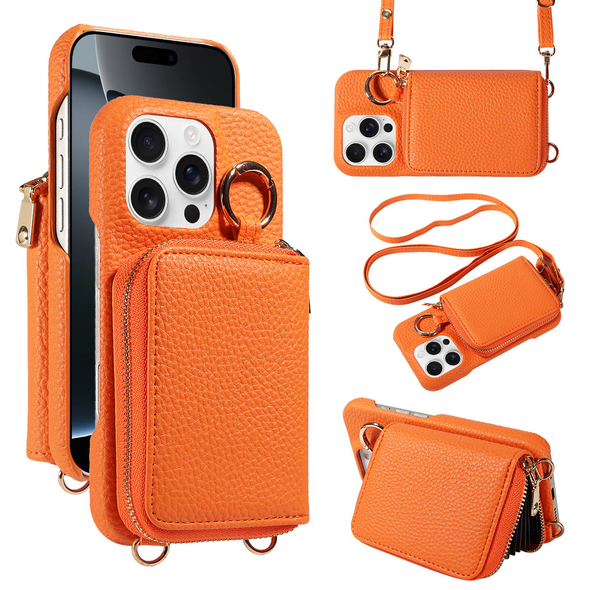 Mobile Phone Protective Case With Built-in Coin Purse, Anti-drop Leather Phone Case