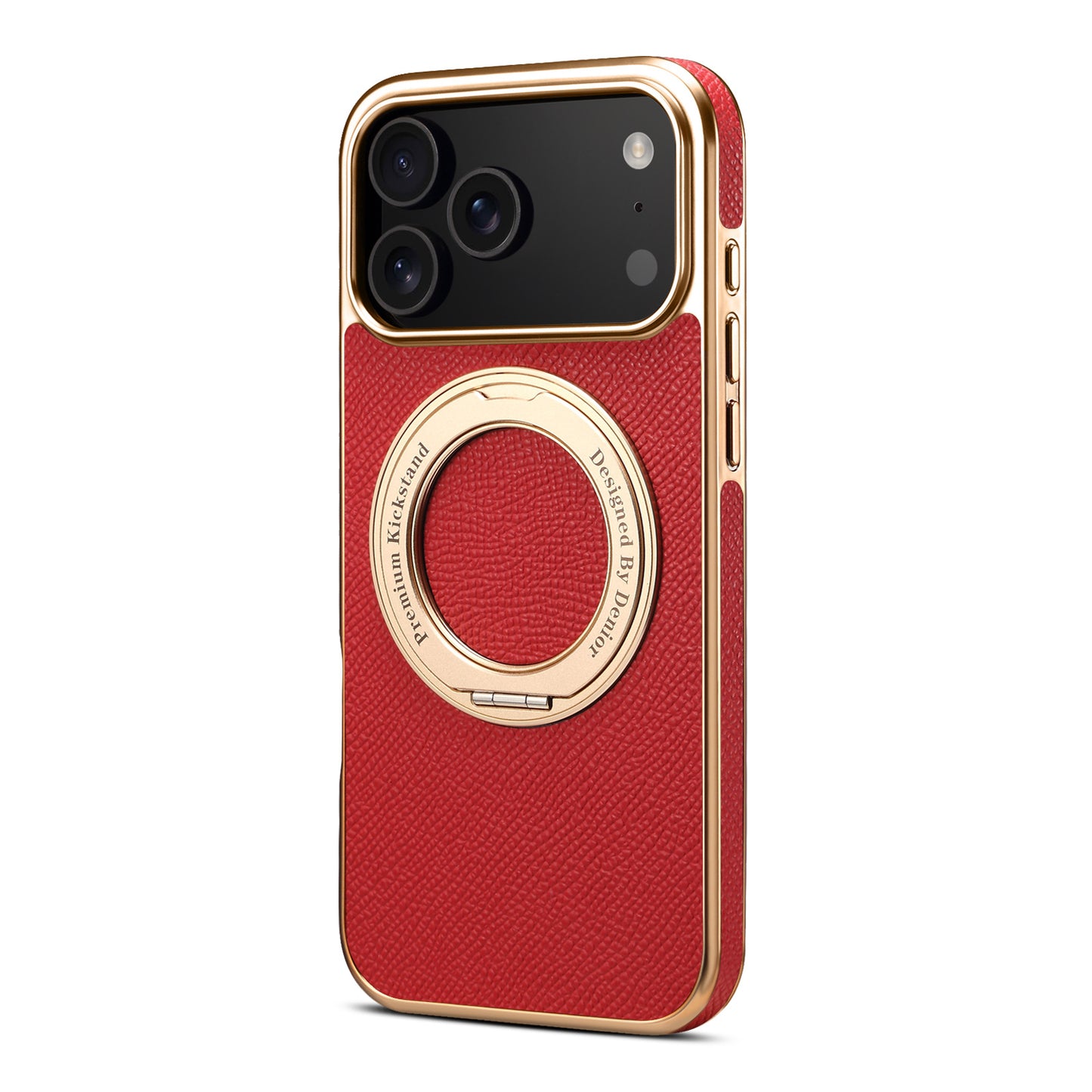 Denior Genuine Leather Electroplating Magnetic Phone Case