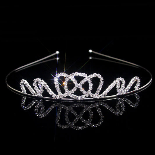 Kroon Dames Hollow Claw Chain Rhinestone Princess Tiara Haarband