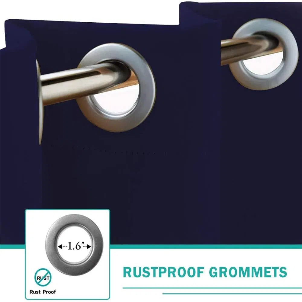 50inch X 96inch Outdoor Curtains Front Porch Curtain Grommet For Porch Balcony Pergola Gazebo Dark Blue