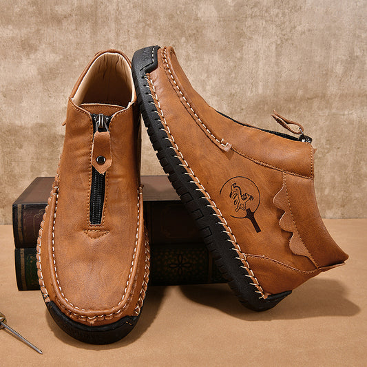 Instappers voor heren van leer, lage loafers in grote maten