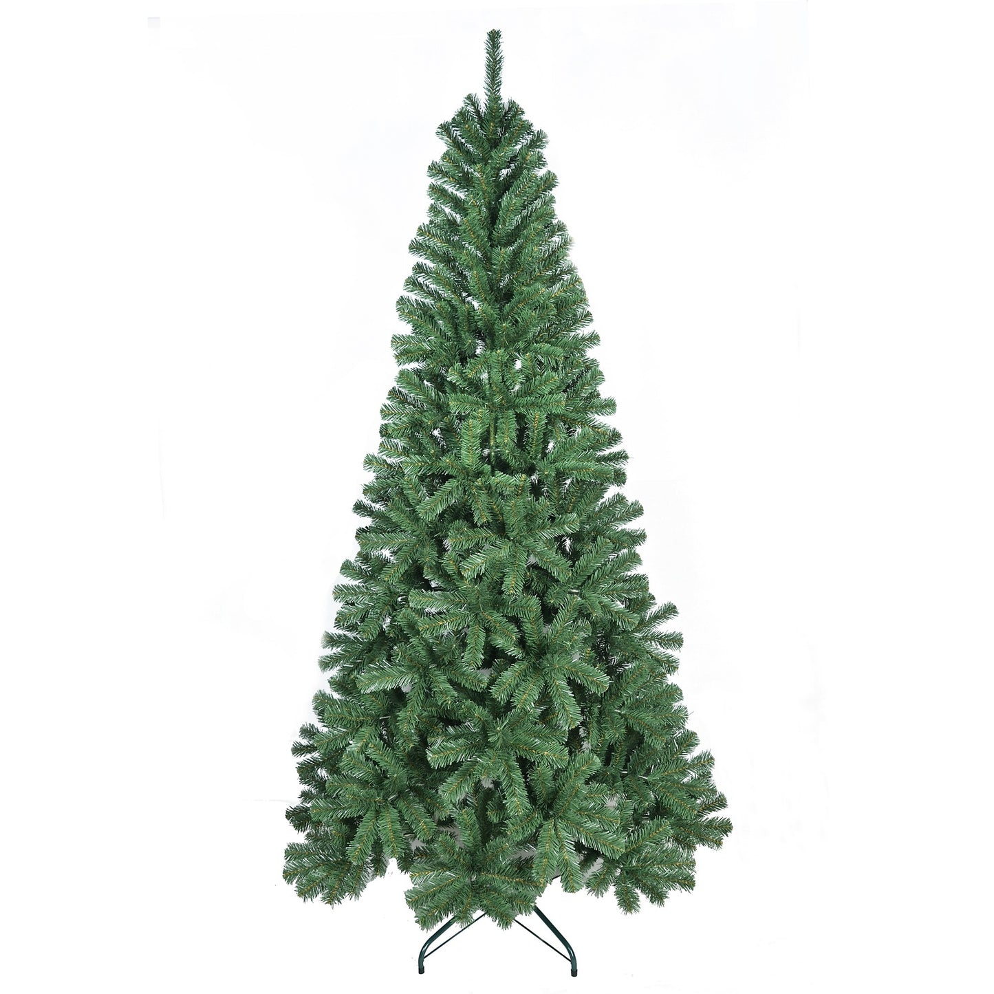7FT Christmas Tree With 774 PVC Tips Hinged Metal Stand Natural Green Artificial Plant Holiday Decor For Office Apartment Party Use