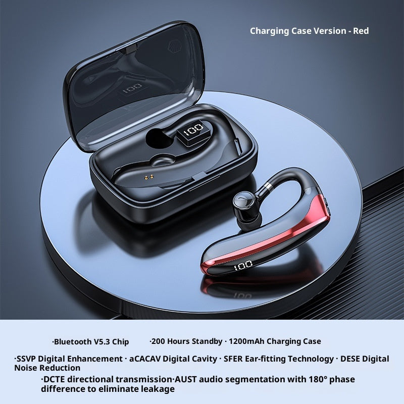 New Digital Display Ear-mounted Single-ear Ultra-long Life Battery In-ear Bone Conduction Sports Wireless Bluetooth Headset