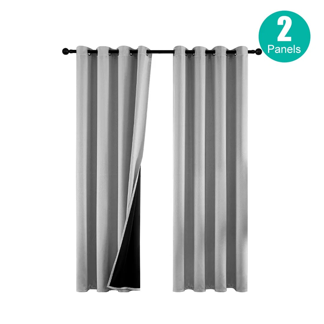 Polyester Grommets Thermal Insulated With Coated Lining 52 In.W63 In. L Indoor Blackout Curtains 3 Colors Available,Set Of 2