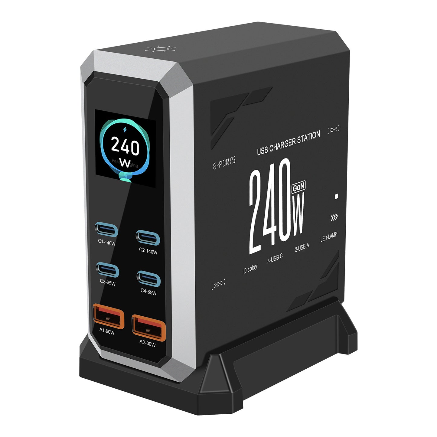 Multi-port USB Charger 240W Dynamic Display
