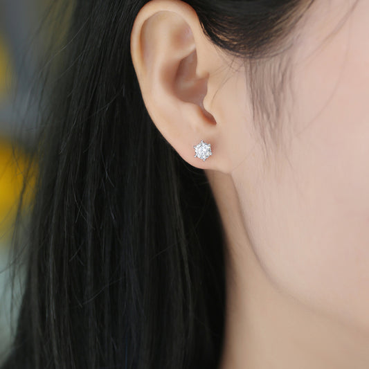 Regen en sneeuw - oorbellen met 0,5 karaat topkwaliteit Moissanite S925 zilver en platina vergulde oorbellen, een modieus en trendy accessoire, kan worden getest met een diamantpen