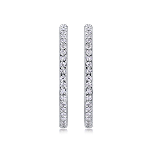 Lint - Set met hoogwaardige Moissanite S925, zilveren en platina vergulde oorbellen, een modieus en trendy accessoire dat kan worden getest met een diamantpen