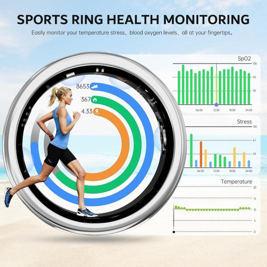 2025 Nieuwe slimme ring voor vrouwen Luxe elegante diamanten ring met zichtbare technologie Kernhartslagmeter Slaaptracker Fitnessgezondheidsmonitor IP68 Waterdicht Compatibel