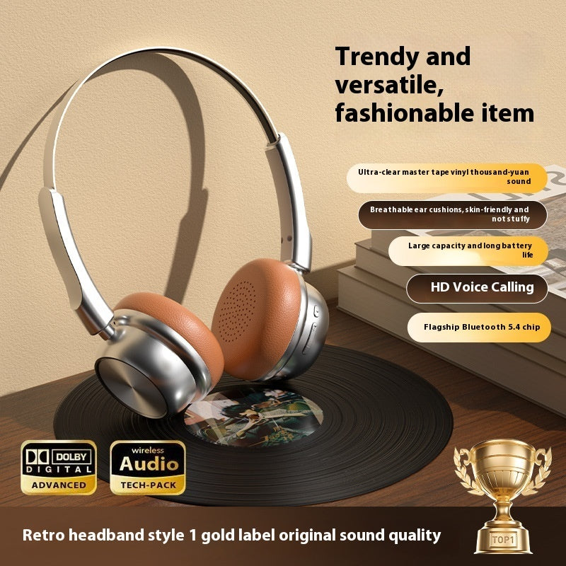 Retro Fashion Maillard Metal Bluetooth Headset