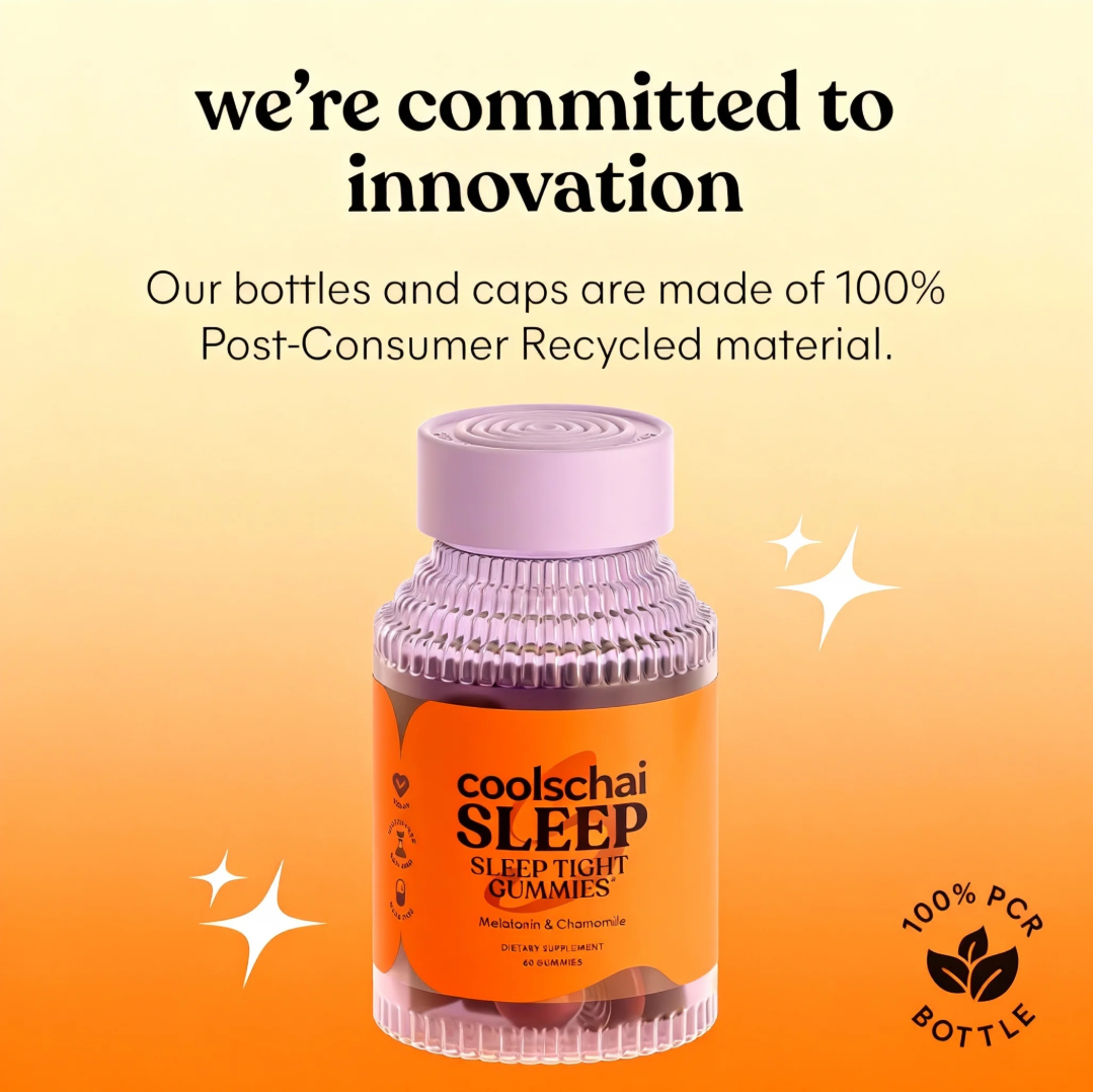 Coolschai Sleep Gummies with 5mg Melatonin, Elderberry, Magnesium, L-Theanine, Chamomile and Lavender, Drug-Free Nighttime Sleep Aid, Gluten Free, Gelatin Free, Non GMO, Berry Flavored (60 Count)