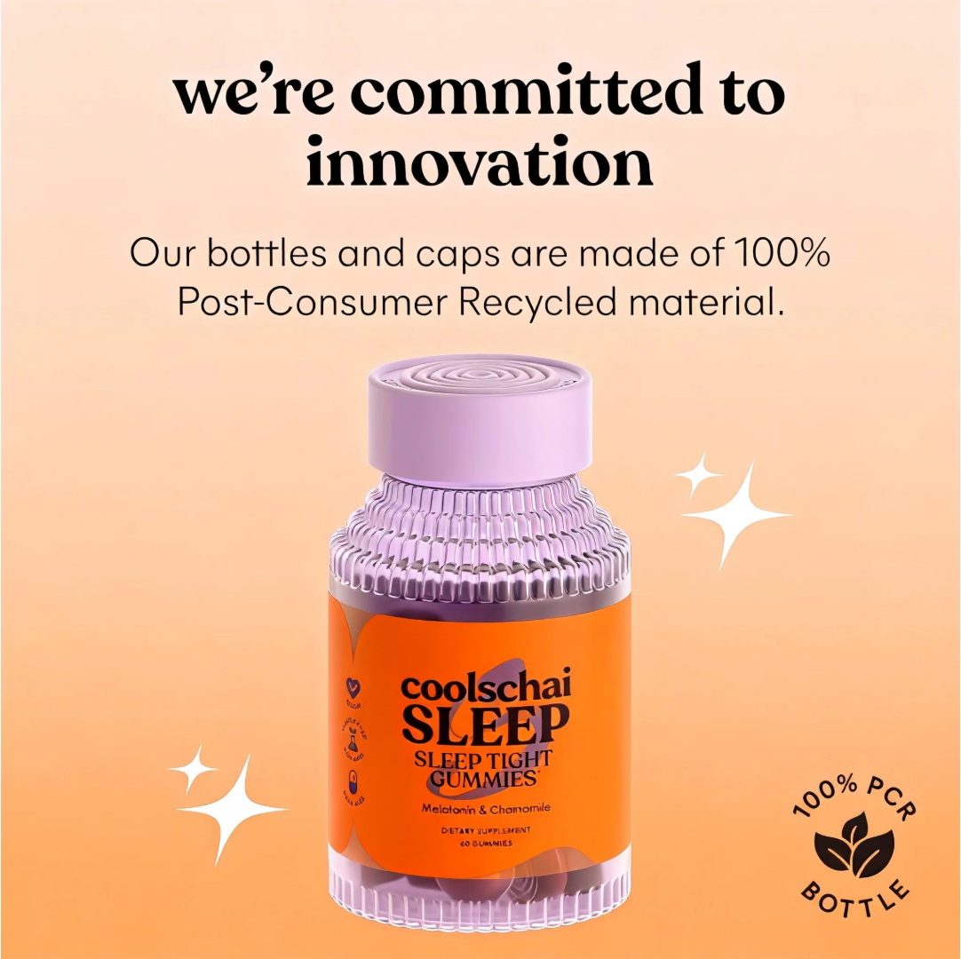 Coolschai Sleep Gummies with 5mg Melatonin, Elderberry, Magnesium, L-Theanine, Chamomile and Lavender, Drug-Free Nighttime Sleep Aid, Gluten Free, Gelatin Free, Non GMO, Berry Flavored (60 Count)