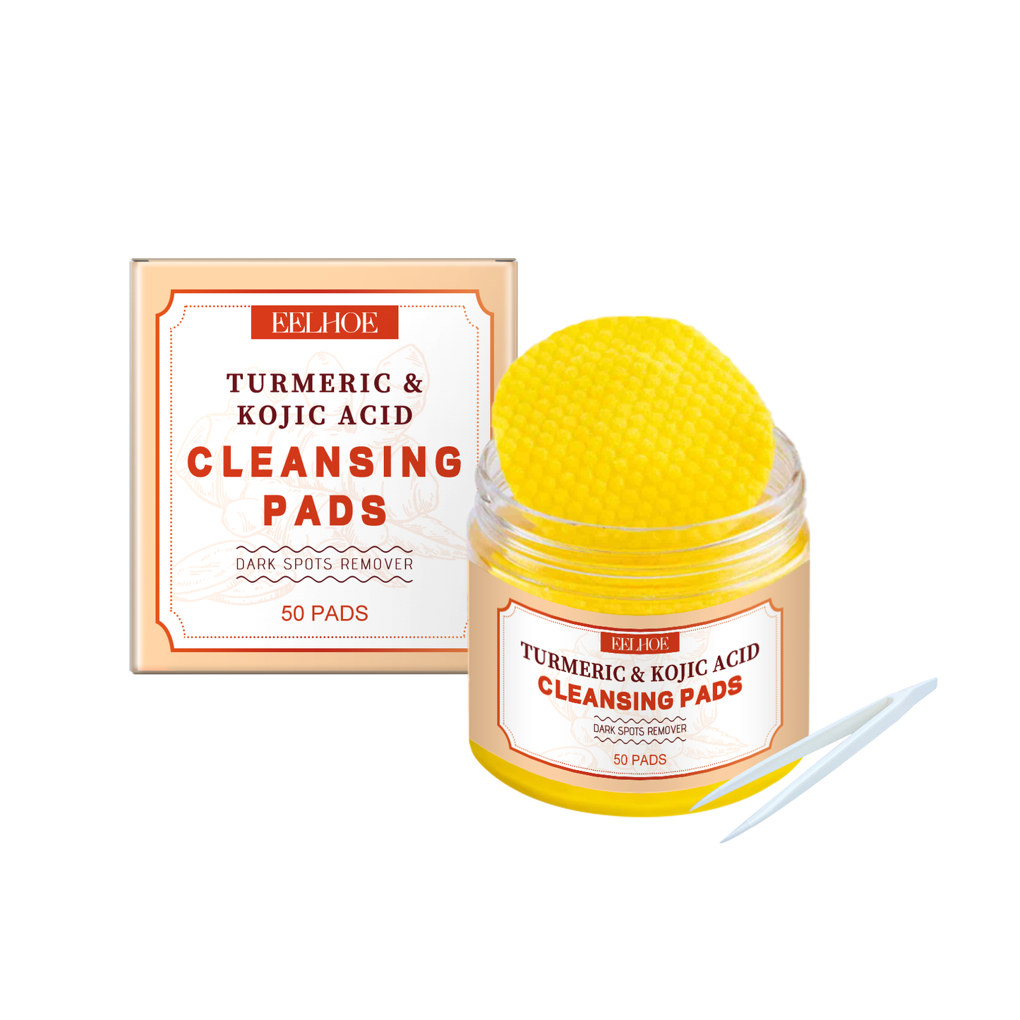 EELHOE Turmeric Exfoliating Cleansing Pads Repair and nourish delicate facial skin, gentle cleansing and thorough cleansing