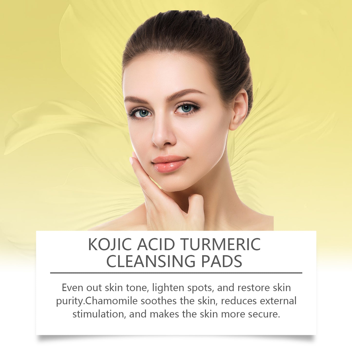 Jaysuing Kojic Acid Turmeric Cuticle Conditioning Cleansing Cotton Pads Gentle Cleansing Skin Exfoliating Soft and Clear Soothing Skin Cleansing Pad