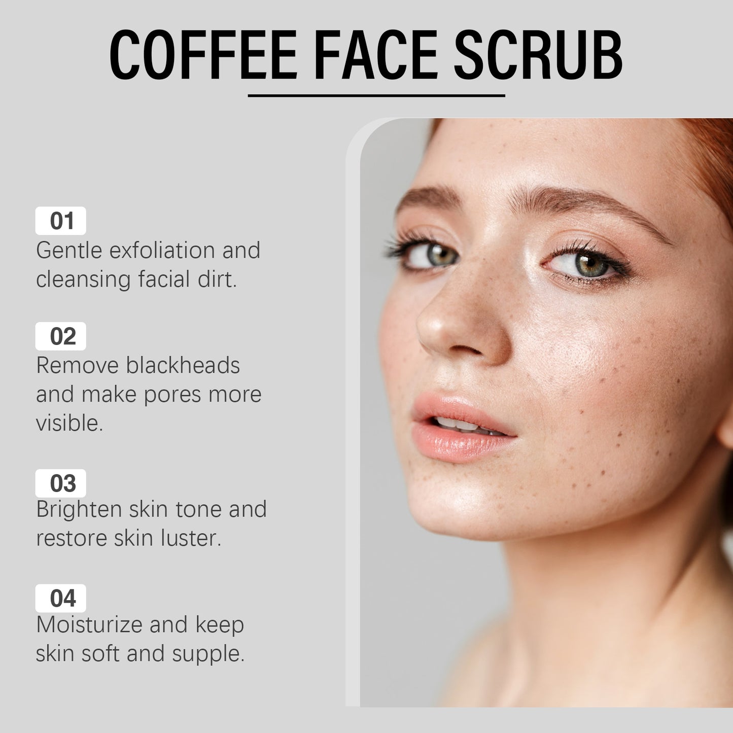 OceAura Caffeine Facial Cleanser Gentle Exfoliating Blackhead Facial Care Pore Cleansing Cleanser