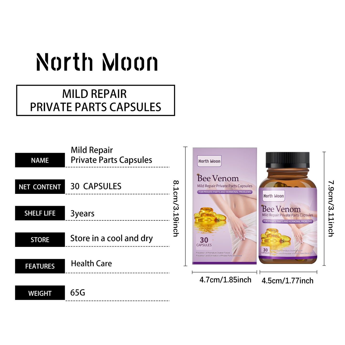 North Moon Women's Body Care Gel Moisturizing Body Relief Gentle Care Gel