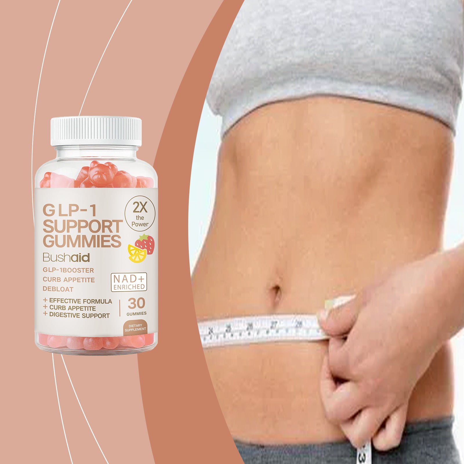 BushAid GLP-1 Support Soft Chews | Digestive Health & Healthy Weight Maintenance 30Count