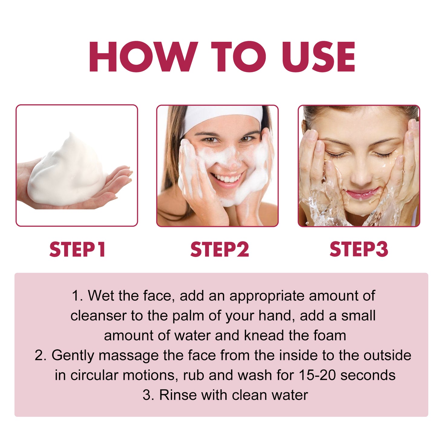 OUHOE Facial Cleanser Facial Cleansing Pore Moisturizing Moisturizing Soft Refreshing Firming Skin Facial Cleanser