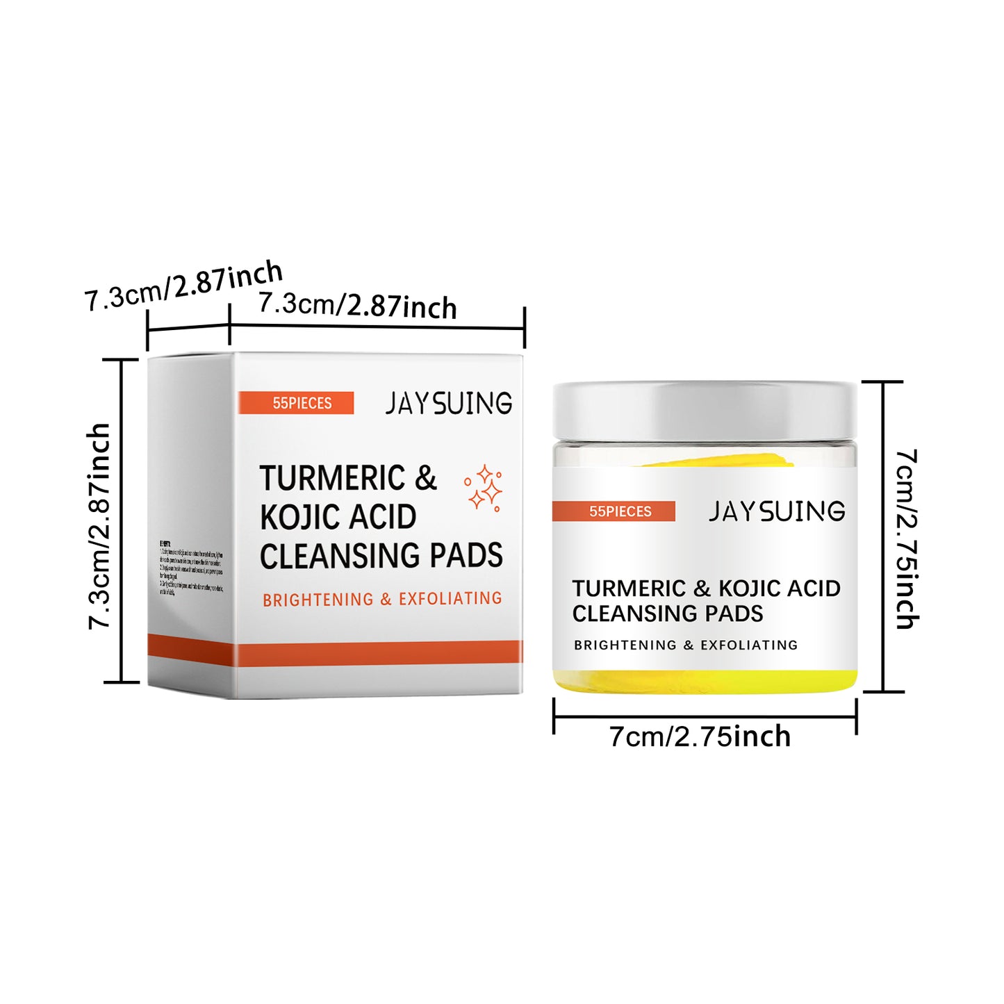 Jaysuing Turmeric Kojic Acid Cleansing Pad Gentle Cleansing Facial Skin Pore Lightening Acne Spots Cleansing Pad