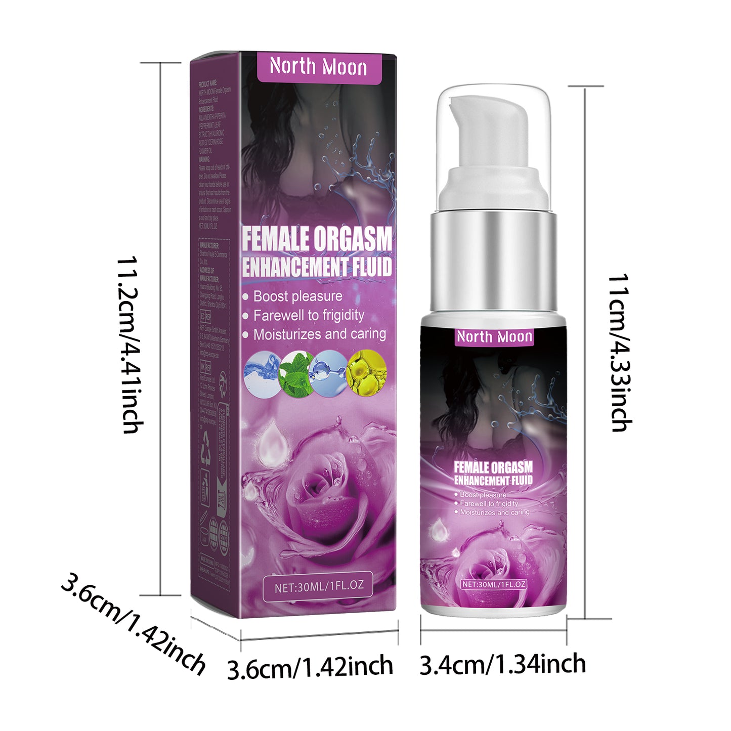 North Moon Women's Intimate Care Solution Moisturize skin, firm skin, women's body massage for physical and mental well-being