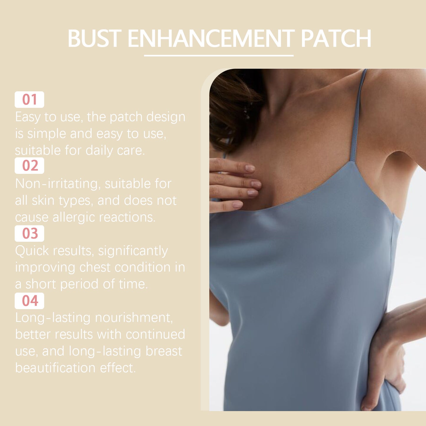North Moon Women's Chest Stickers Women's Breast Patch Nourishing Care Chest Lightweight Breathable Invisible Patch