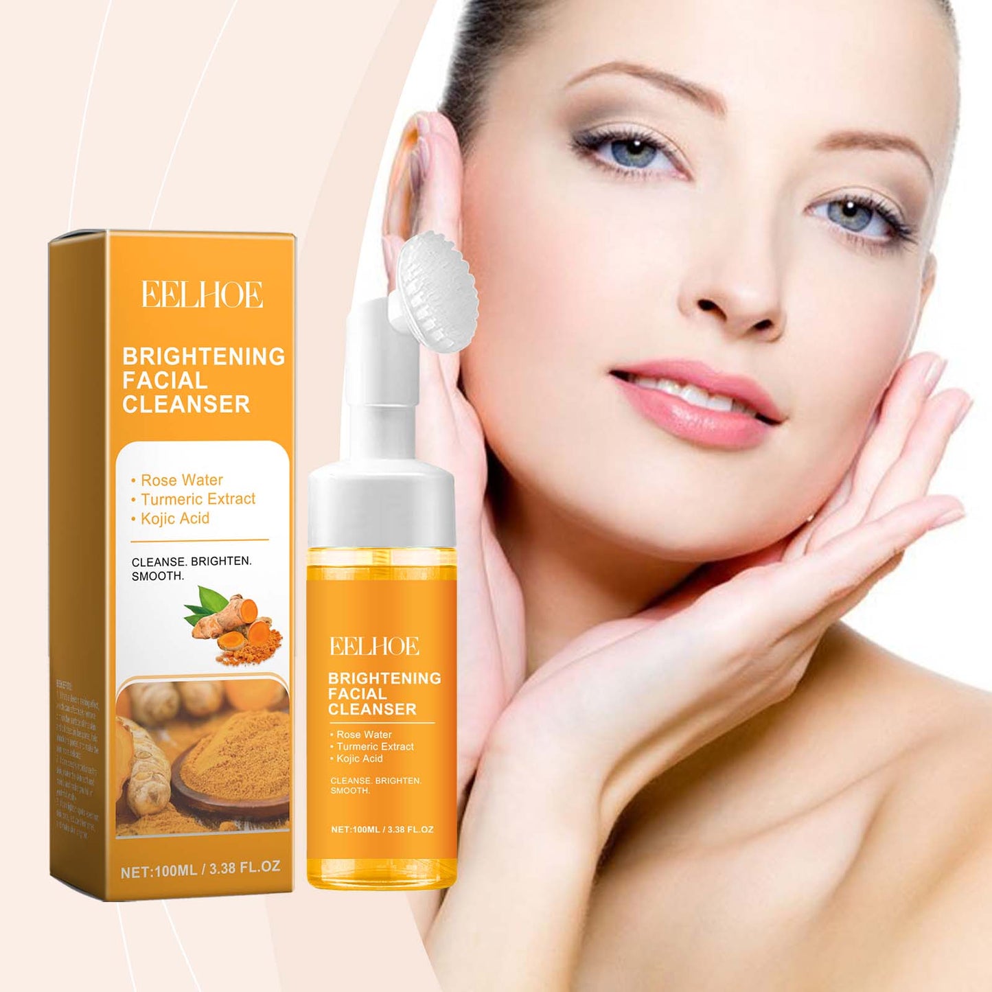 EELHOE Turmeric Pore Tightening Cleanser Cleans facial oil, moisturizes skin, hydrates, beautifies skin without tightness
