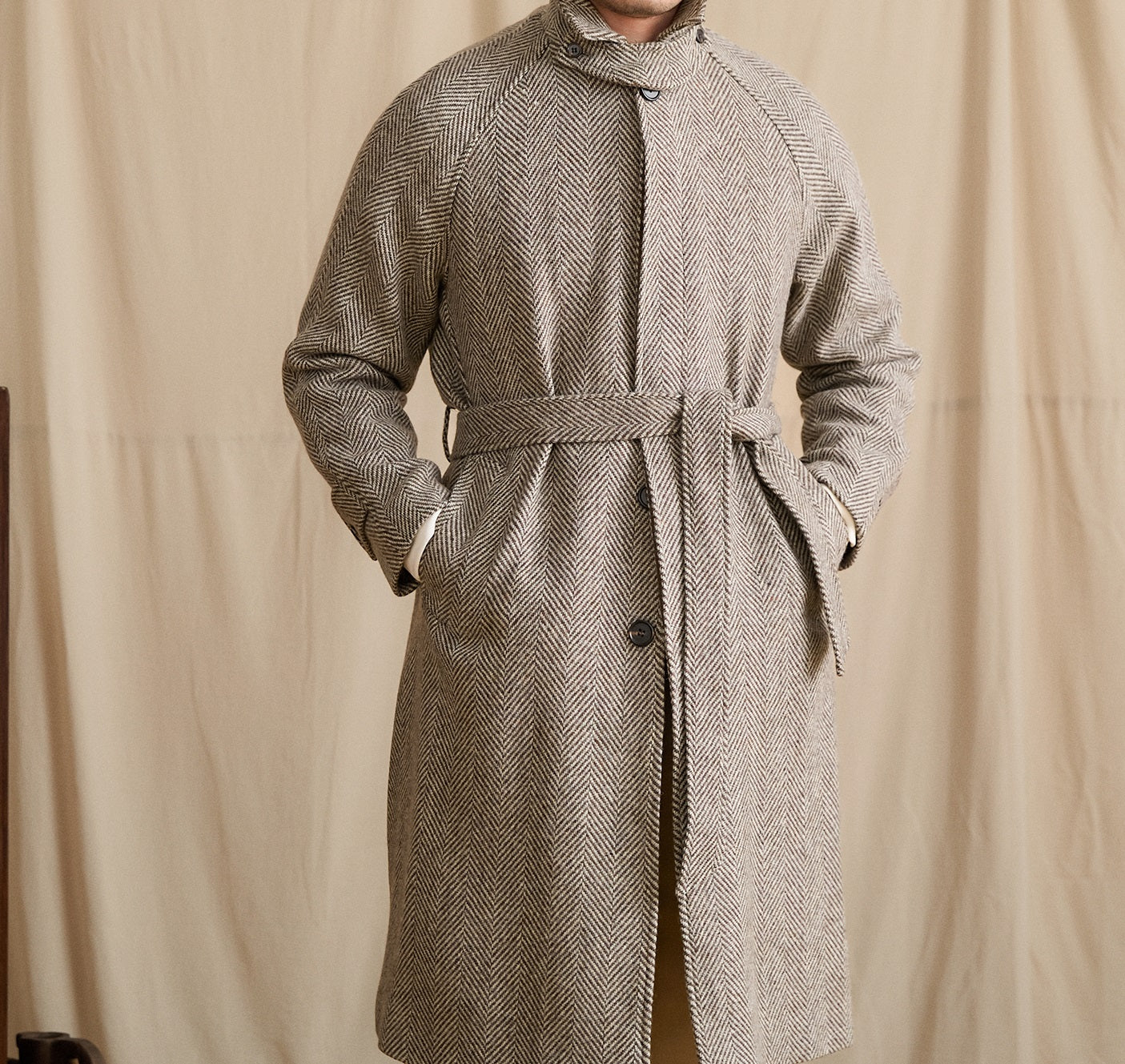 Elegant High-grade Mid-length Loose Lapel Wool Coat Woolen