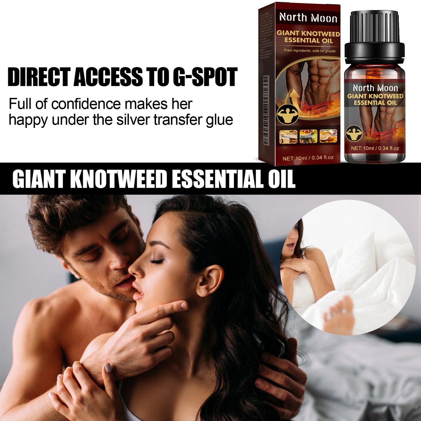 North Moon Men's Body Massage Essential Oil Body Skin Care External Massage Essential Oil Enhance Endurance