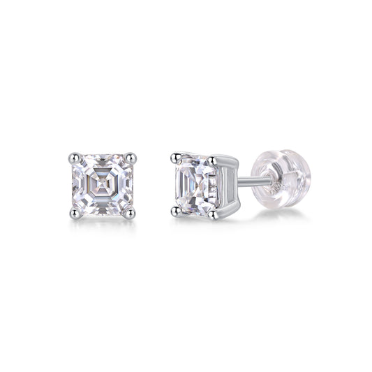 Unrestrained - Top-quality Moissanite S925 Silver And Platinum-plated Stud Earrings, A Fashionable And Trendy Accessory That Can Be Tested With A Diamond Pen In Gold Rose Gold