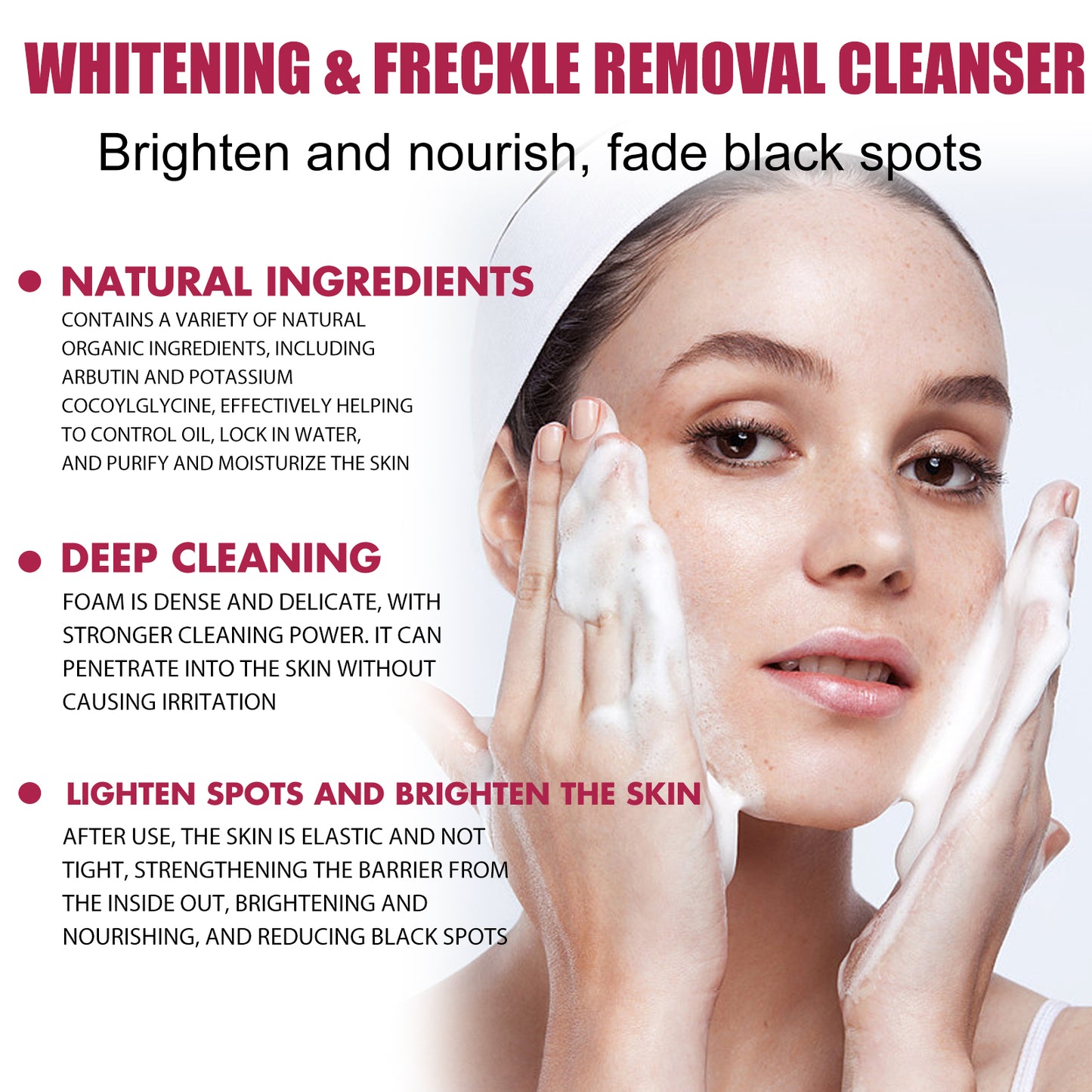 OUHOE Facial Cleanser Facial Cleansing Pore Moisturizing Moisturizing Soft Refreshing Firming Skin Facial Cleanser
