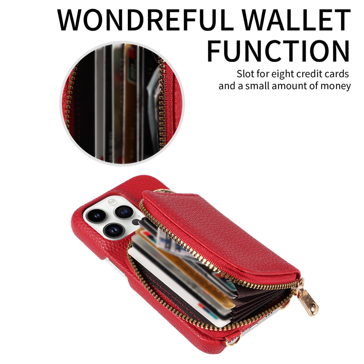 Mobile Phone Protective Case With Built-in Coin Purse, Anti-drop Leather Phone Case