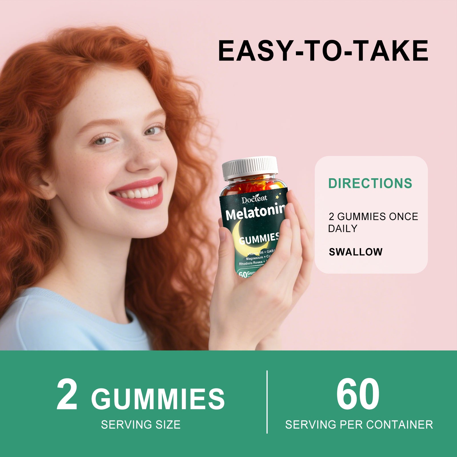 Docteat Daily Sleep Support Gummies - Gentle Regulation for Peaceful Sleep