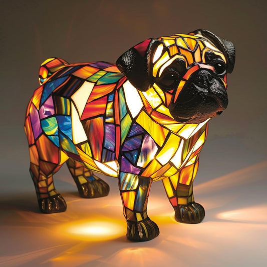 Colorful Strange Dog Lamp Resin Decorations
