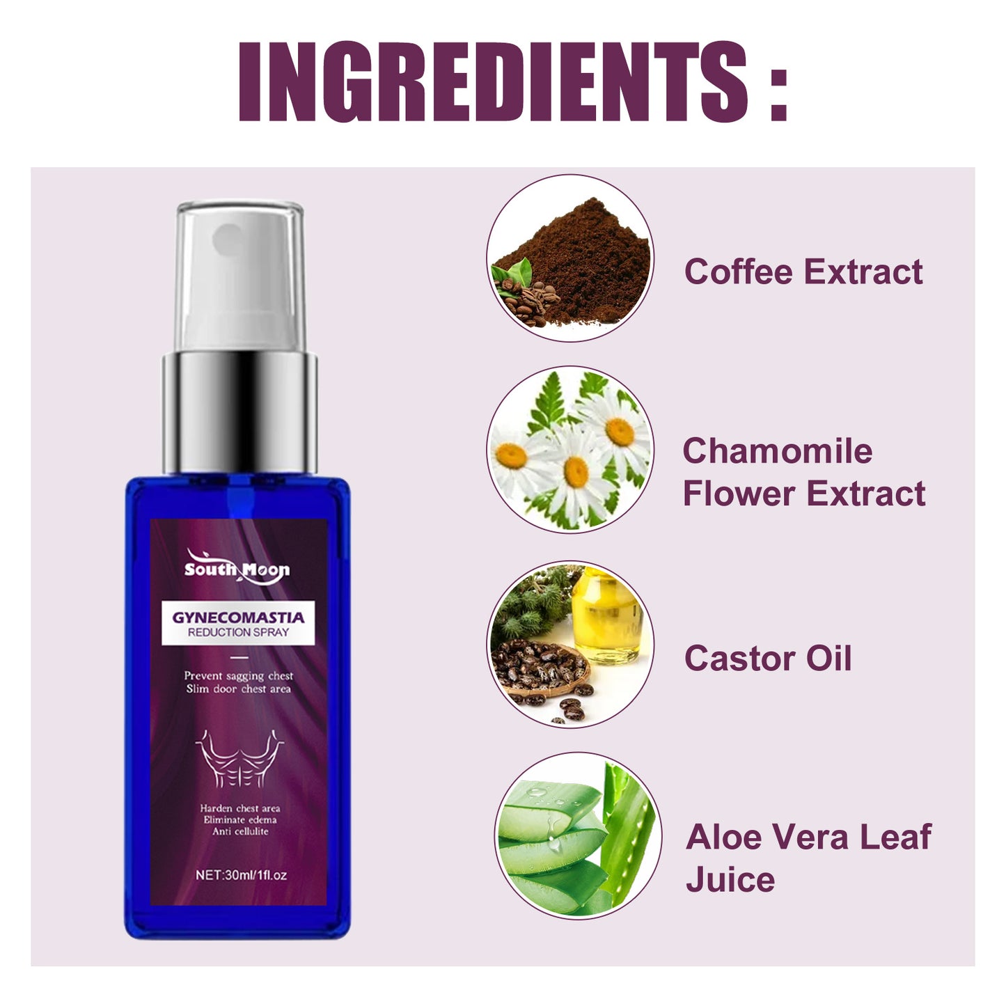 South Moon Men's Chest Care Spray Massage Chest Muscle Shaping Body Care Spray