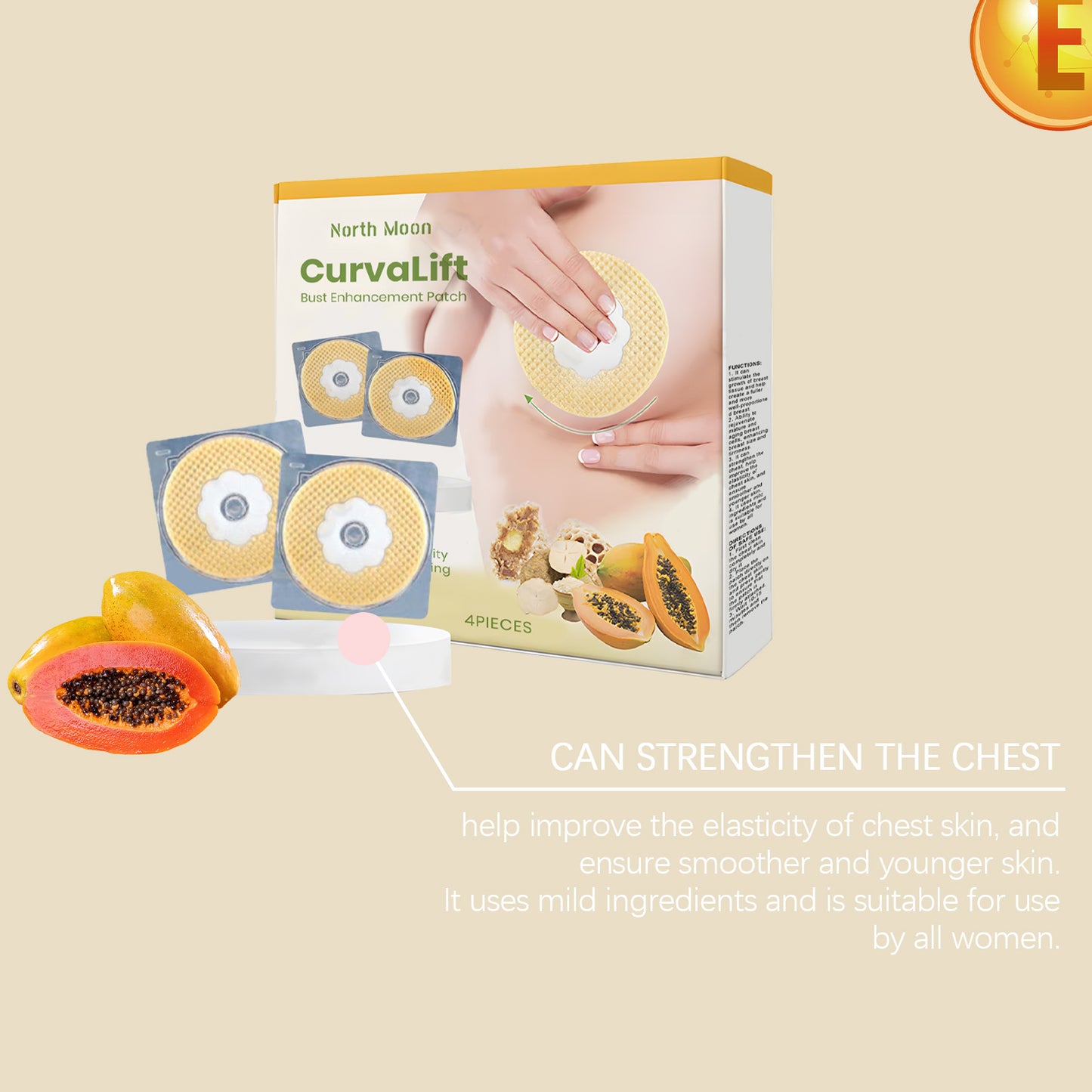 North Moon Women's Chest Stickers Women's Breast Patch Nourishing Care Chest Lightweight Breathable Invisible Patch