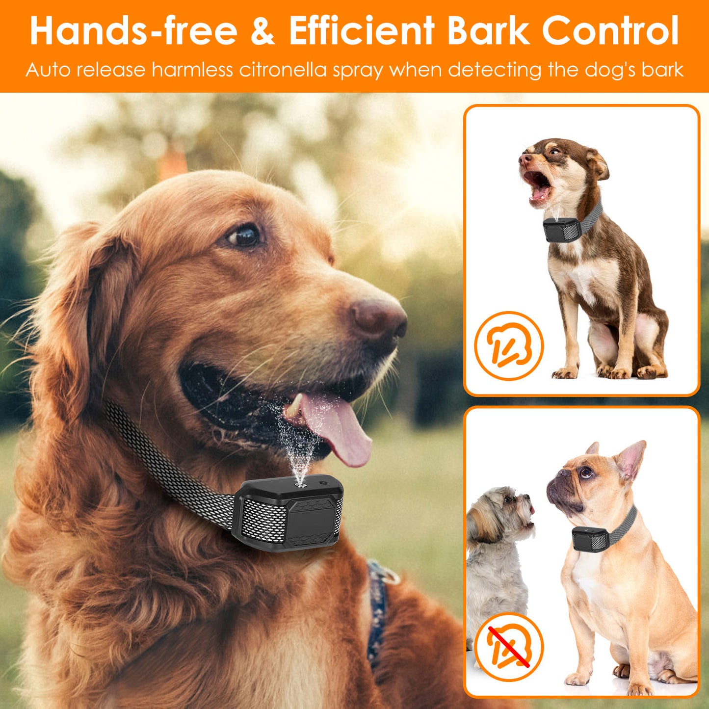 1Pc Citronella Bark Collar For Dogs Spray Bark Collar Anti Barking Control For Small Medium Large Dogs IP65 Waterproof No Electric Shocks