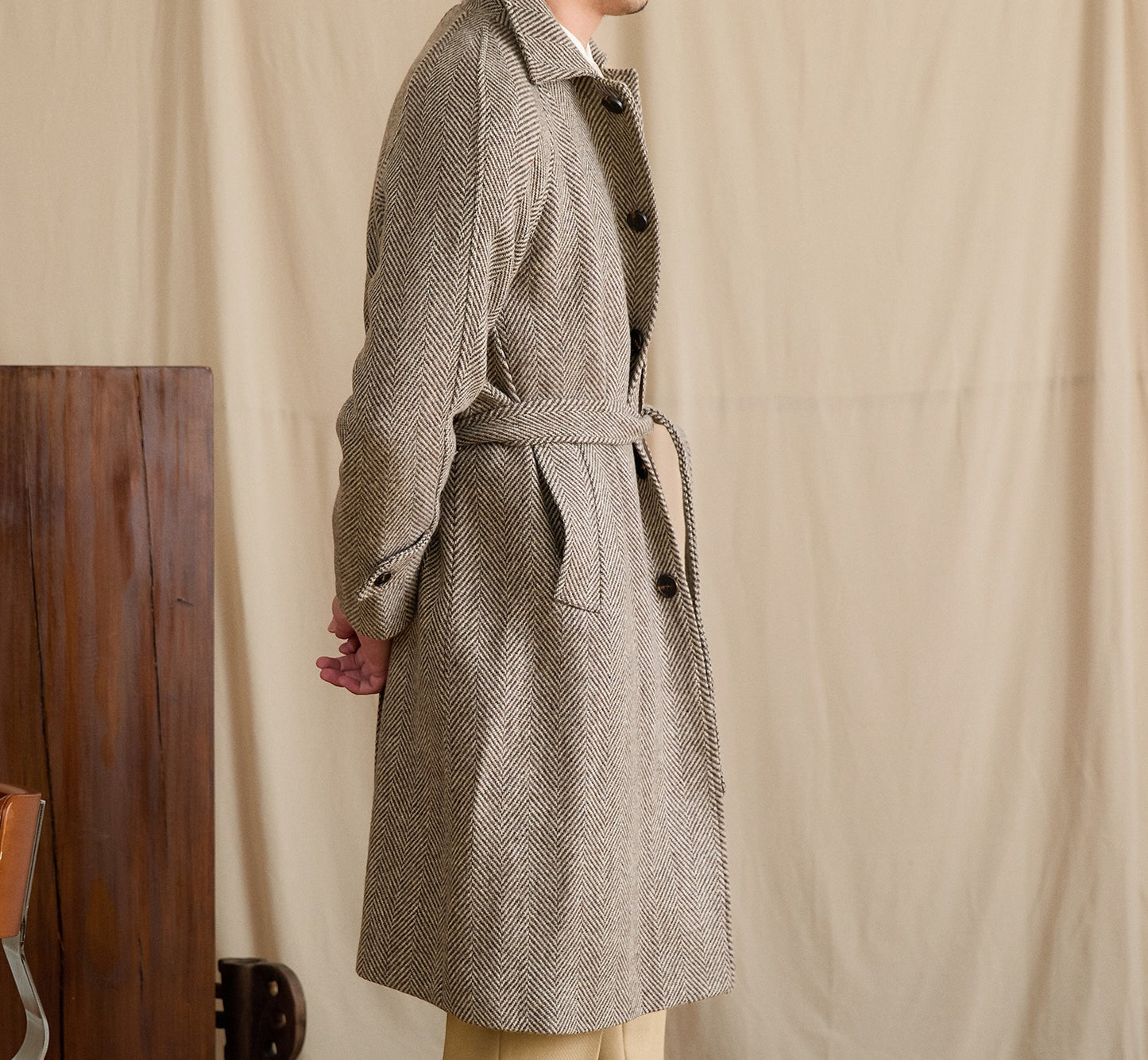 Elegant High-grade Mid-length Loose Lapel Wool Coat Woolen