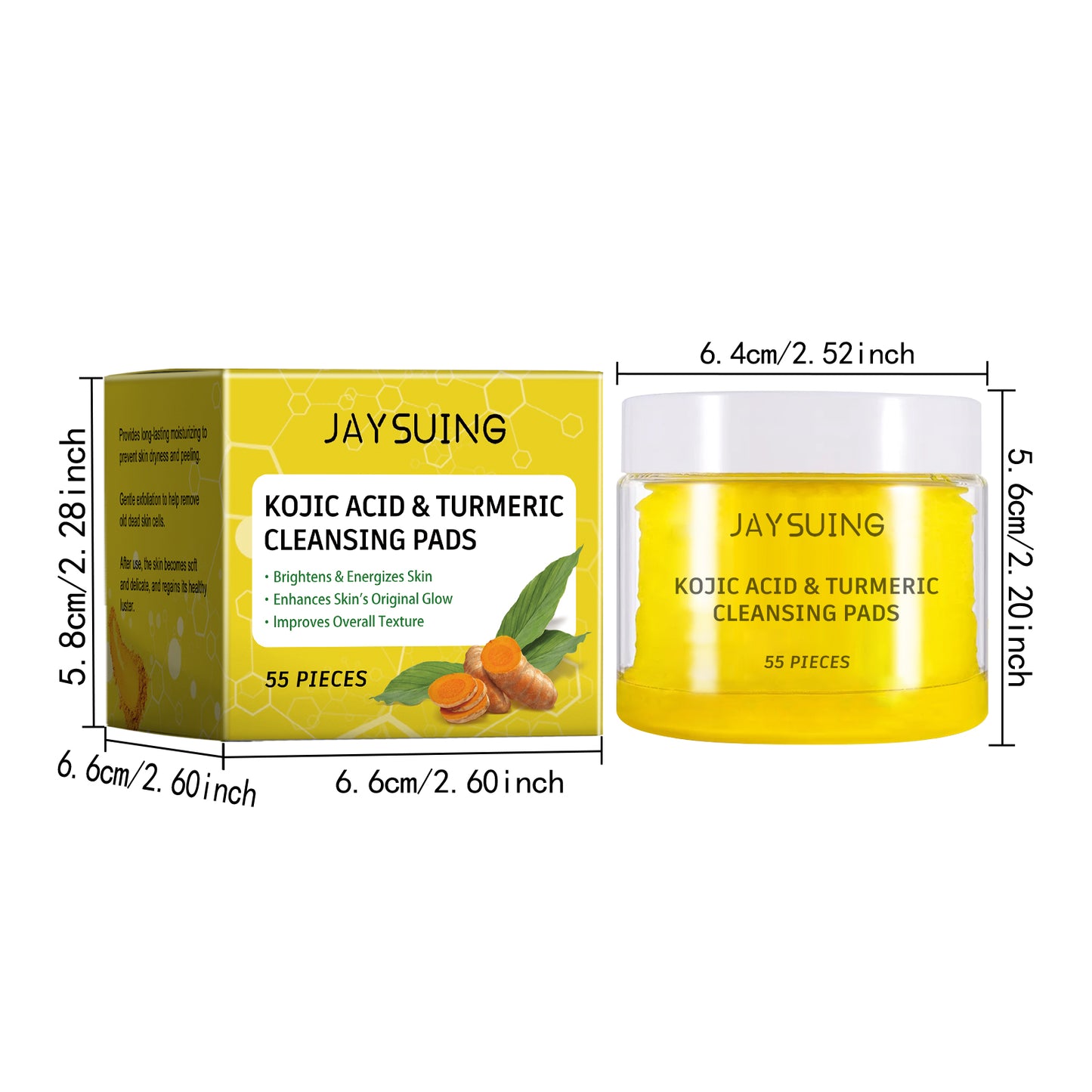 Jaysuing Turmeric Cleaning Pad Gentle cleansing, repairing dull skin, hydrating, nourishing, and brightening complexion