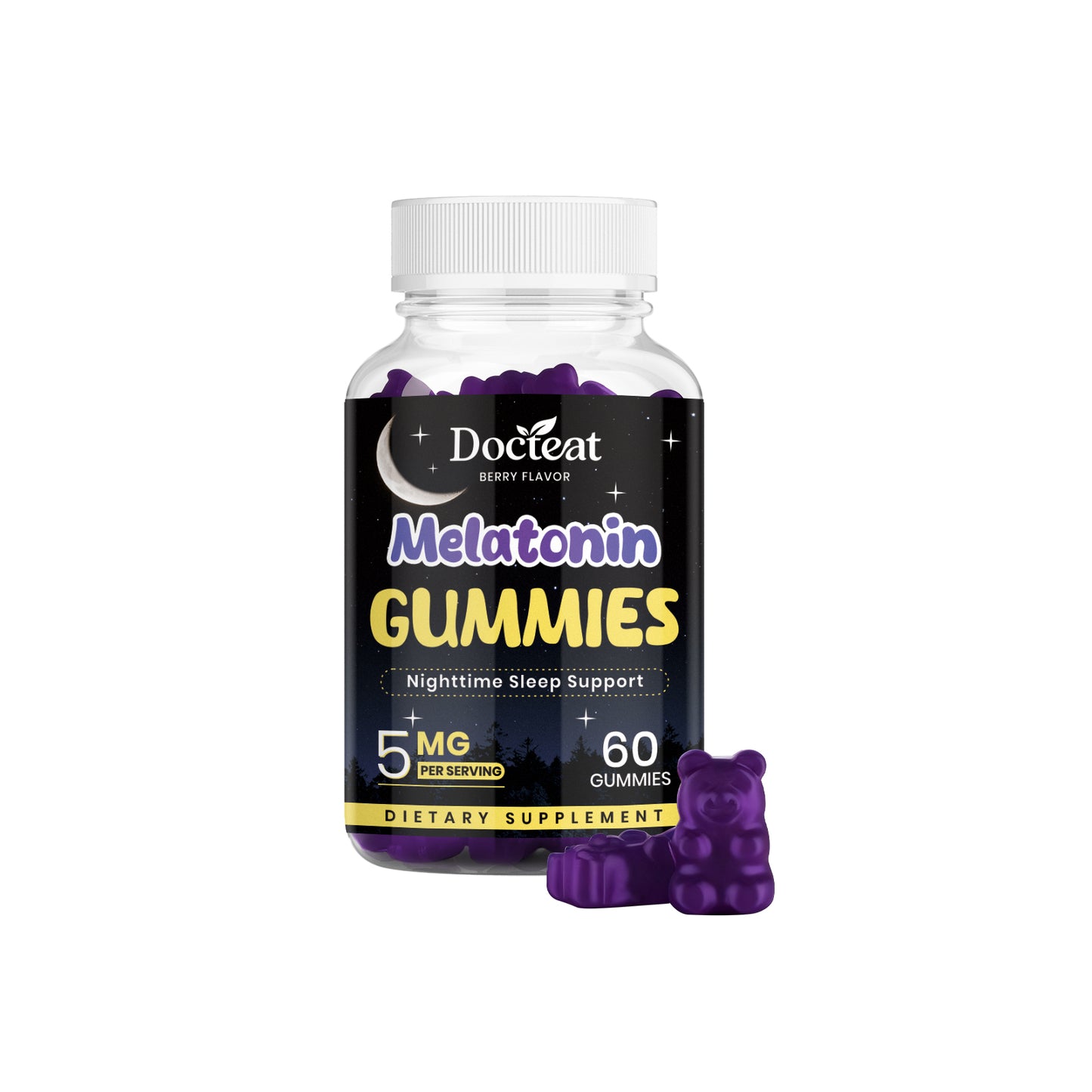Docteat Sleep Gummies - Natural Sleep Support with GABA & L-Theanine, Non-Habit-Forming, Gentle Nighttime Relief for Restful Sleep & Morning Refreshment