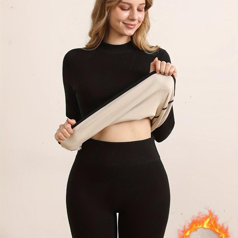 Women's Thermal Underwear Winter Plush Lining Suit