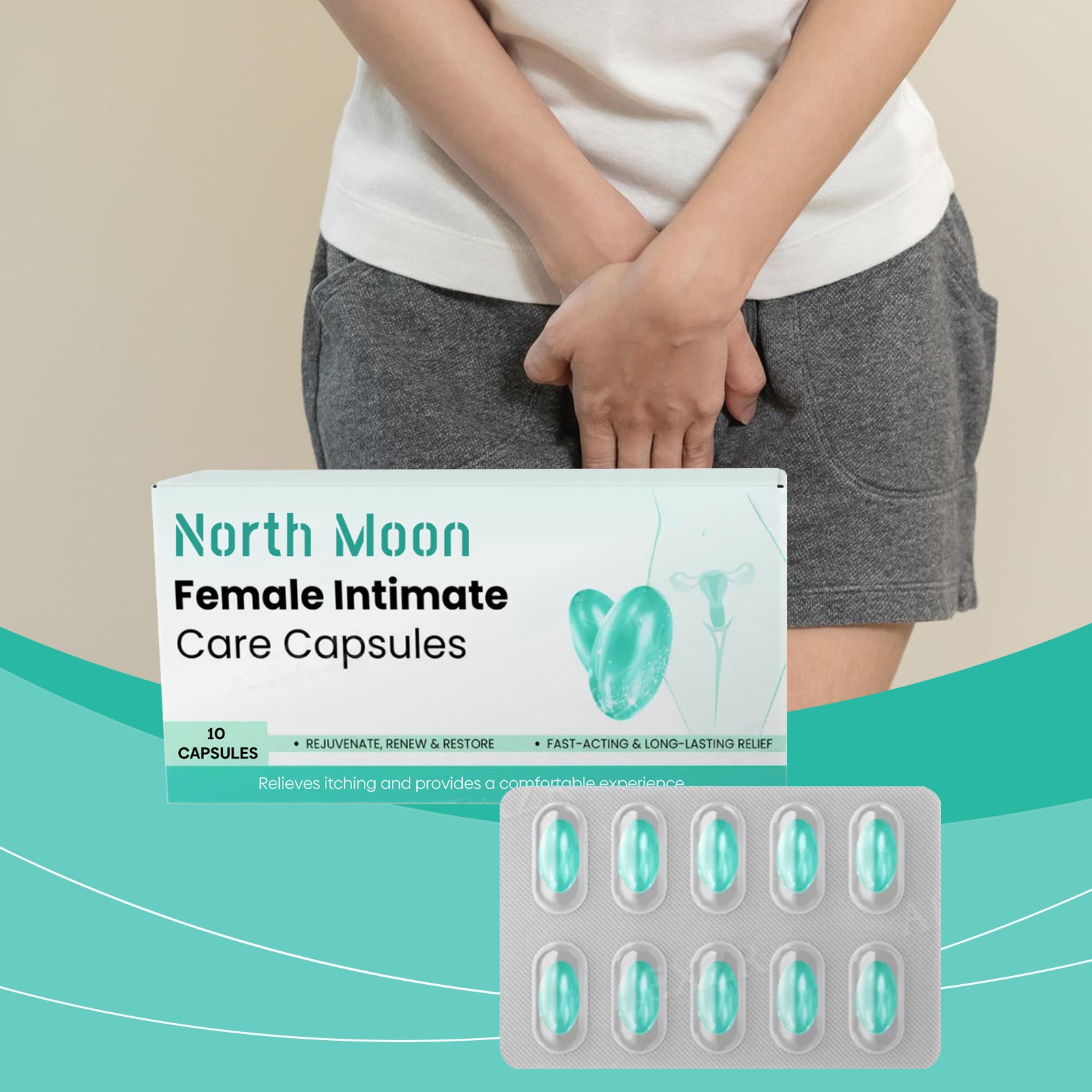 North Moon Women's Body Care Capsules Mild formula, refreshing, odor-removing, body care balance