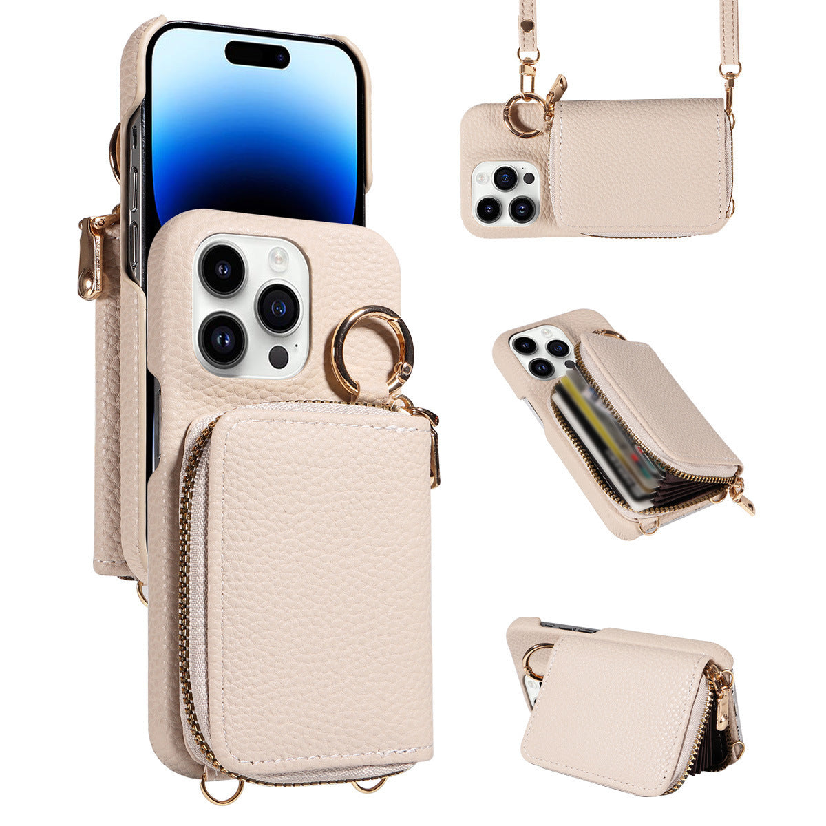 Mobile Phone Protective Case With Built-in Coin Purse, Anti-drop Leather Phone Case