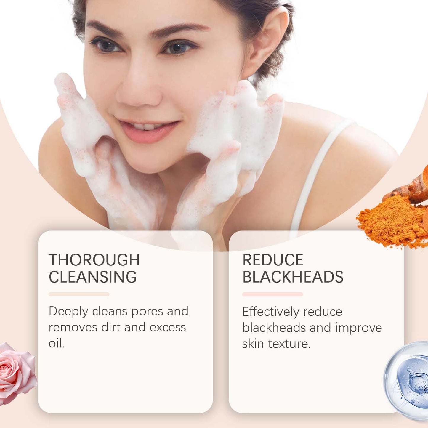 EELHOE Turmeric Pore Tightening Cleanser Cleans facial oil, moisturizes skin, hydrates, beautifies skin without tightness