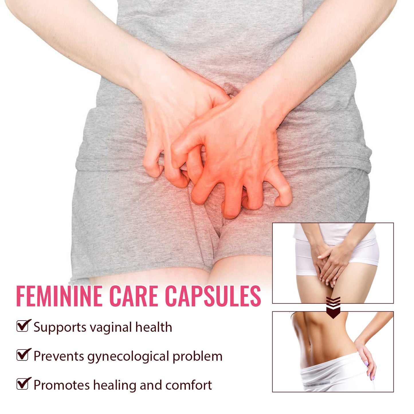 EELHOE Women's Care Capsules Gentle Cleansing Itch Odor Moisturizing Care for Women's Body Care Capsules