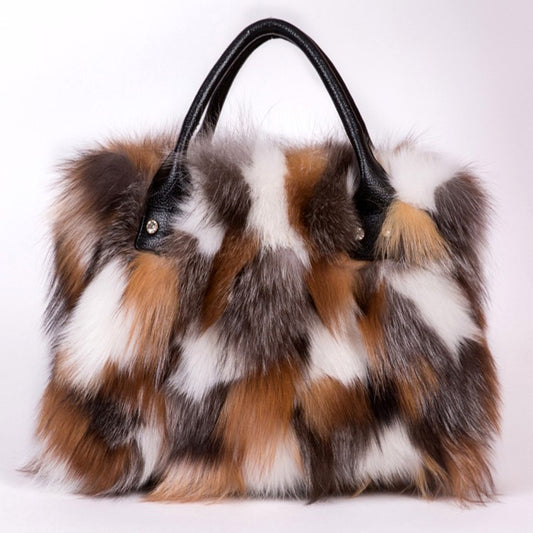 Fur Fox Hair One Shoulder Crossbody Portable Wool Bag
