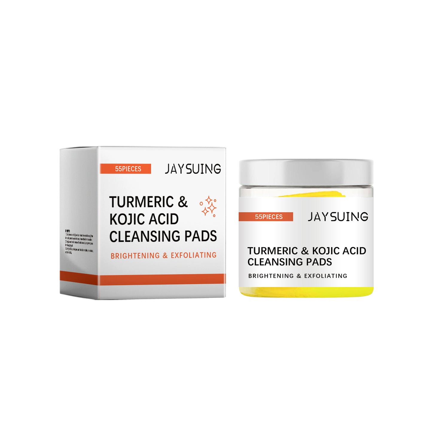 Jaysuing Turmeric Kojic Acid Cleansing Pad Gentle Cleansing Facial Skin Pore Lightening Acne Spots Cleansing Pad