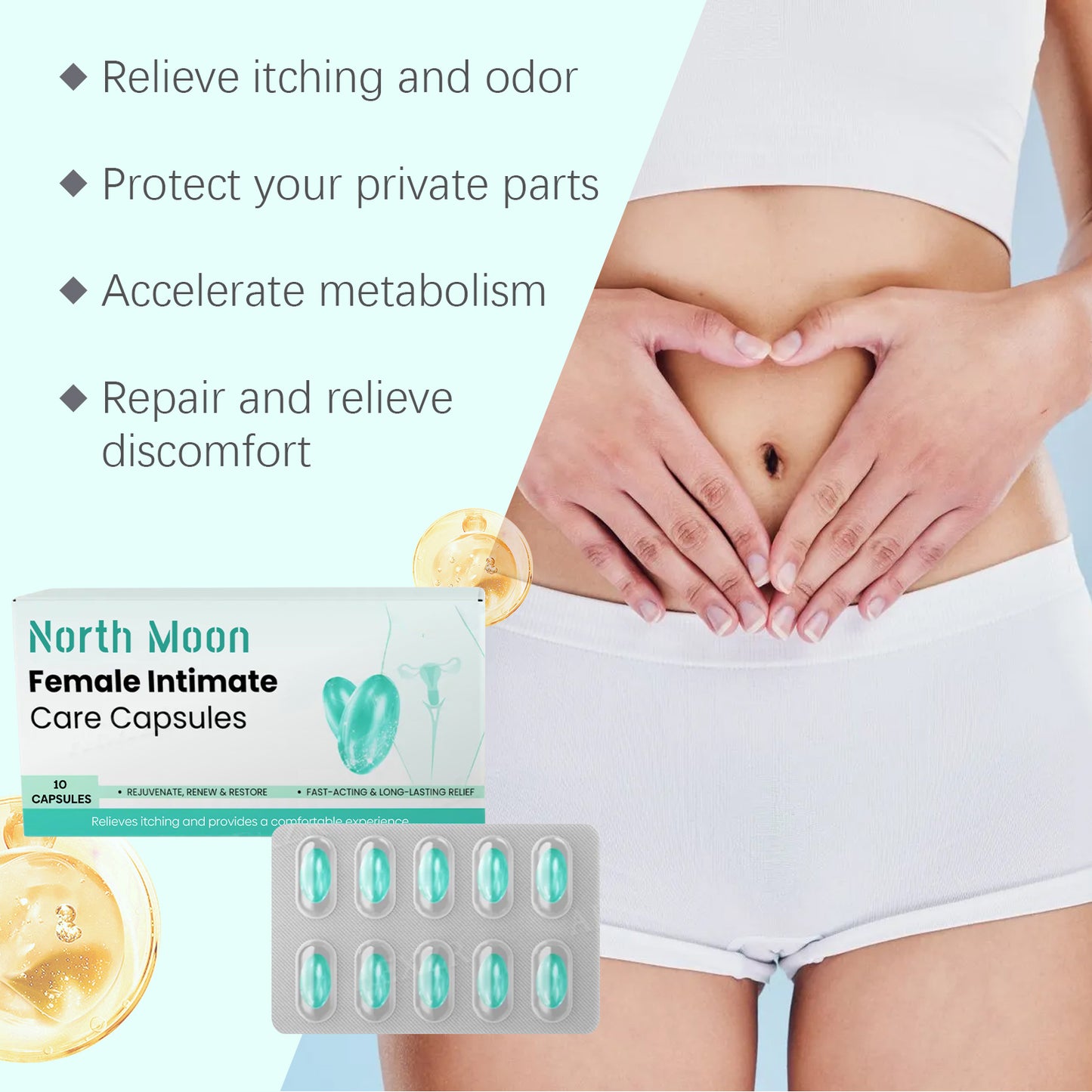 North Moon Women's Body Care Capsules Mild formula, refreshing, odor-removing, body care balance