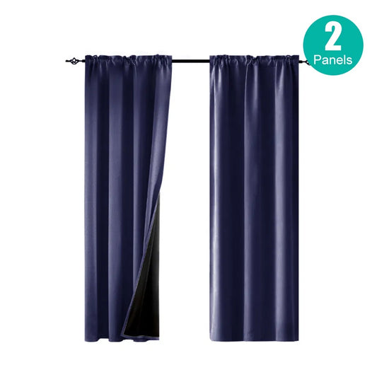 Rod Pocket Thermal Insulated With Coated Lining 52 In. W X 63 In. L Indoor Blackout Curtains,2 Colors Available,Set Of 2